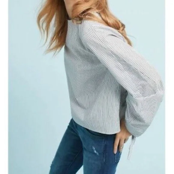 Anthropologie Sundays in Brooklyn Striped Blouse Size S - Picture 2 of 16